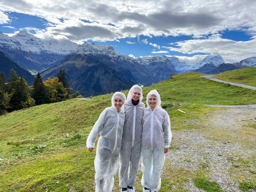 students in the alps